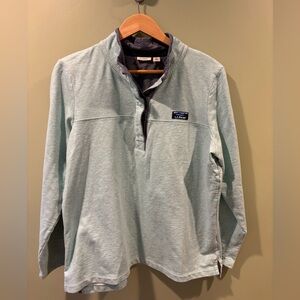 L.L. Bean Quarter Button Down Pullover Collared Sweatshirt, Mint, Women’s XL